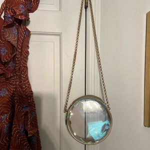 Clear Gold Halo Crossbody bag with handle by Kelly Wynne